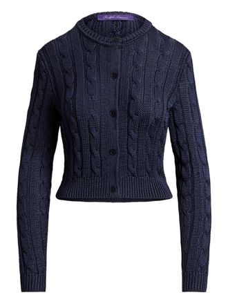 Ralph Lauren Collection cable-knit buttoned cardigan - women - Silk - S - Blue