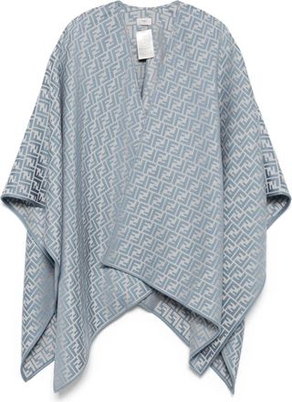 Fendi Cape met FF-jacquard - Blauw
