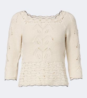 Isabel Marant Lua pointelle cotton and wool sweater