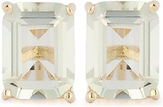 Mateo Bijoux 14kt yellow gold green amethyst stud earrings - women - Amethyst/14kt Yellow Gold - One Size