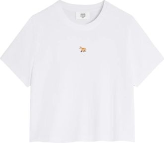 Maison Kitsun&eacute; Baby Fox Baby T-shirt - Dames - T-shirts - Wit - L - Katoen - Tops