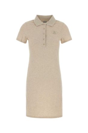 Burberry Beige Shirt Collar Logo Mini Dress