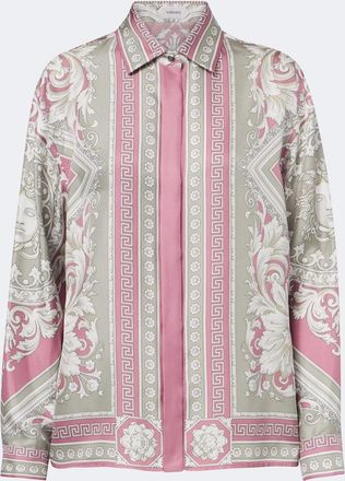 Versace Greca printed silk twill shirt