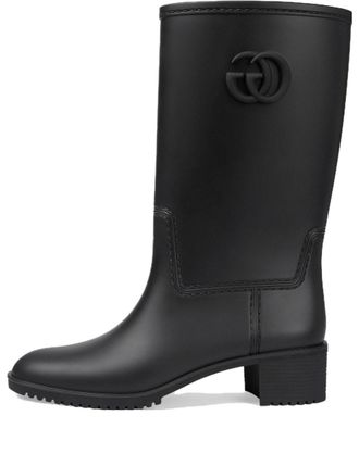 Gucci (WMNS) Gucci Double G Rain Boot Black Rubber 762700-J8710-1000