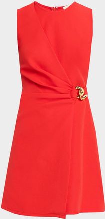 Shoshanna Lily Sleeveless Wrap-Front Crepe Mini Dress