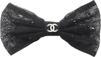 Chanel Pre-owned Coco Mark Ribbon Barrette - Dames - Vintage Accessoires - Zwart - ONE Size - Vintage
