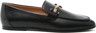 Tod's Zwarte Leren Stacked Heel Schoenen - Dames - Loafers - Zwart - 36 EU - Schoenen
