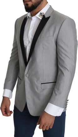 Dolce & Gabbana Light Gray Single Breasted SARTORIA Mens Blazer