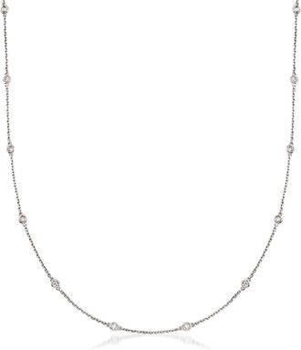 Ross-Simons 0.50- Bezel-Set Diamond Station Necklace in Sterling Silver
