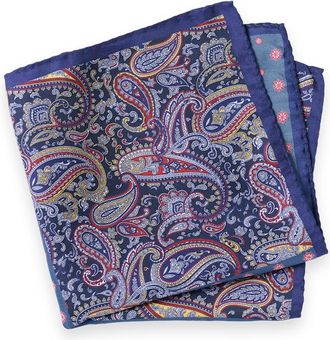 Paul Fredrick Medallion Silk Pocket Square