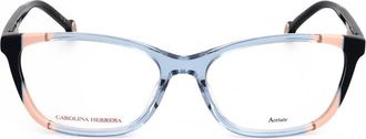 Carolina Herrera Ladies Blue Rectangular Eyeglass Frames HER 0124