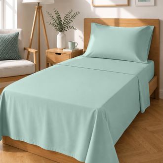 KASANOVA Completo letto singolo tinta unita verde