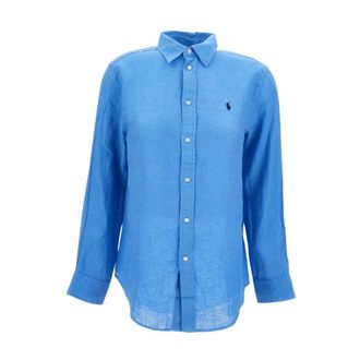 Polo Ralph Lauren Shirts, female, Blue, L, Classic Fit Linen Shirt