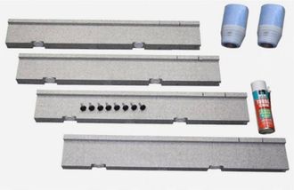 Villeroy & Boch Futurion Flat installatieset v grote maten douchebakken hoogte verstelbaar van 135 155mm v douchebakken van 120x80cm - to 180x100cm