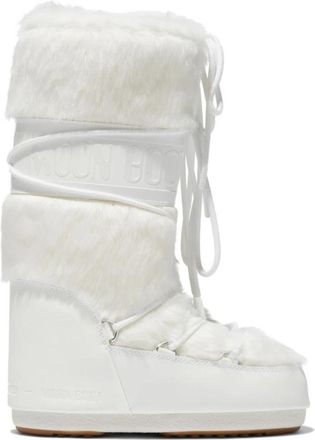 Moon Boot Icon Snow Boot - Dames - Winterlaarzen - Wit - 39 EU - Leer - Schoenen