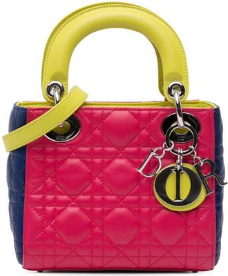 Dior Pre-owned Dior Mini Tricolor Lambskin Cannage Lady Dior 04-MA-1113