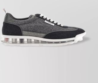 Thom Browne leather panelled low-top sneakers