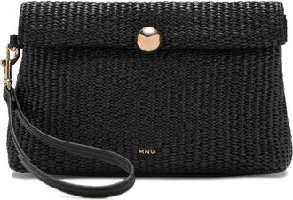 Mango Woven Flap Wristlet in Black at Nordstrom