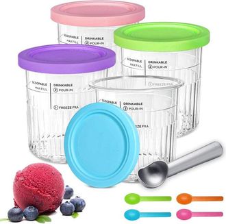OEM Juego De 4 Recipientes Para M&aacute;quina De Helados Nc501 Serie Nc500, 680 Ml, 11 En 1, Sin Bpa, Aptos Para Lavavajillas