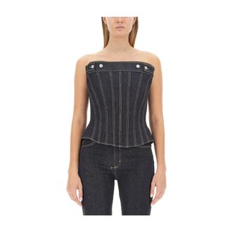 Alexander McQueen Top tipo Bustier - Tops - Mujer - Azul - S