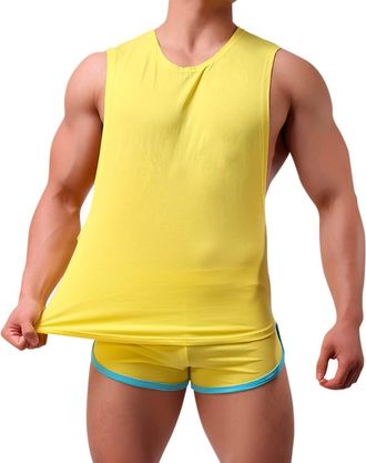 Generic Big Mens Suits T 2PCS Slim T-Shirts Mens Fit Sport Casual Shorts Tracksuit Shirt Suit Summer Men Suits Sets Suit Wear for Men Yellow