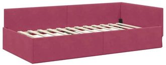 vidaXL Estructura de cama en esquina Rojo vino 80 cm x 200 cm tela vidaXL