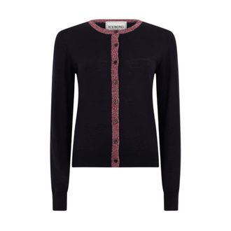 Iceberg Cardigan in extra-fine merino - Dames - Truien - Blauw - Maat: M Wol