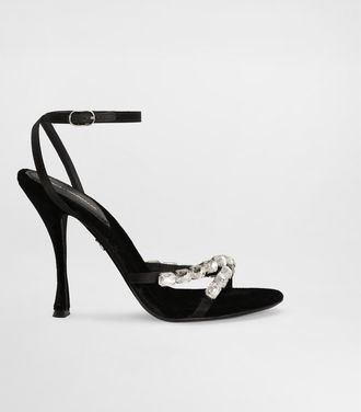 Dolce & Gabbana Satin Sandals With Gemstone Embellishment - Woman Sandals And Wedges Multi-colored 35.5