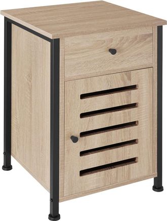 TecTake Mesilla de noche 40x42x60,5cm, madera industrial clara, roble Sonoma