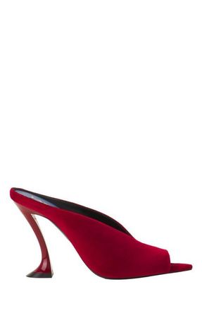 Lanvin Midnight Step Mule In Velvet in Red at Nordstrom, Size 38
