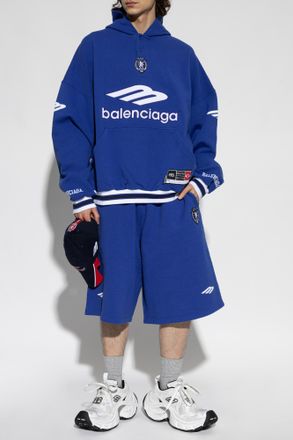 Balenciaga Sweatshirt With Patches, Mens, Navy Blue