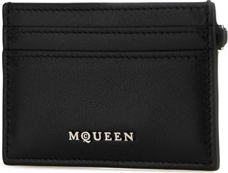Alexander McQueen Womens Card Case Black Calf Wallet