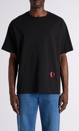 Bottega Veneta Face Embroidered Cotton Jersey T-Shirt in 1010 Double Black at Nordstrom, Size X-Large