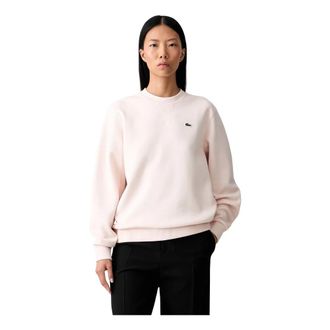Lacoste Sudadera de Piqu&eacute; con Cuello Redondo de Corte Relajado - Sweatshirts & Hoodies - Mujer - Rosa - 2XL