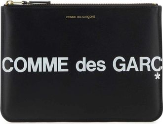 Comme Des Gar&ccedil;ons Grote Logo Portemonnee - Dames - Clutches - Zwart - ONE Size - Leer - Tassen