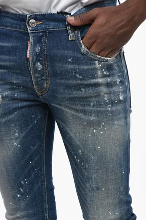 Dsquared2 Distressed Denim Jeans Super Twinky Fit 13cm Dsquared2