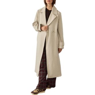 Next Double Breasted Coat in Neutral at Nordstrom, Size X-Small