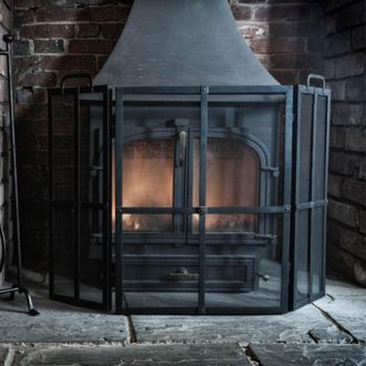 Ivyline Iron Fireside Companion Set H72cm W28.5cm in Black