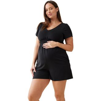 Ingrid & Isabel KNIT ROMPER in Black at Nordstrom, Size X-Large