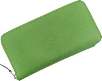 Herm&egrave;s Green Vert Epsom Leather Long Wallet (Bi-Fold) (Pre-Owned)