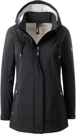Deproc Softshelljacke DEPROC ACTIVE WILKIE PEAK WOMEN, Damen, Gr. 40/42 (M), schwarz, 96% Polyester; 4% Elastan, tailliert, gerader Abschluss mit Windstopper