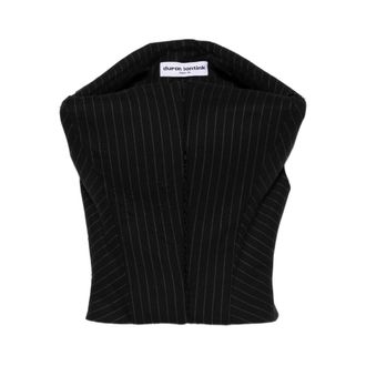 Duran Lantink Pinstripe Cropped Top