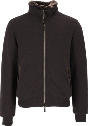 Moorer Brown Bellati-MRW Wool-Blend Fur-Lined Jacket