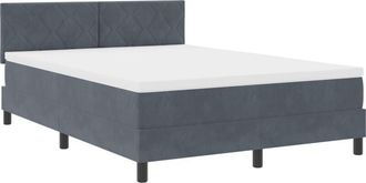 vidaXL Vidaxl - Box Spring Bed with Mattress Dark grey 140 x 190 cm Velvet