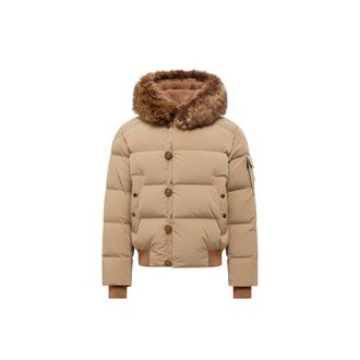 Moncler Moncler Luynes Hooded Short Down Jacket, Men, Beige, Size: 2