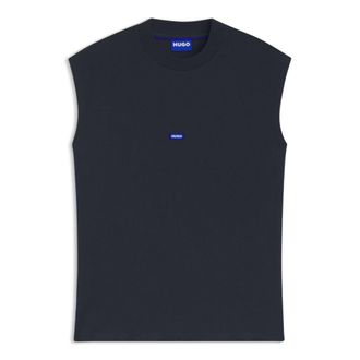 HUGO BOSS Sleeveless T-shirt in cotton jersey with logo detail