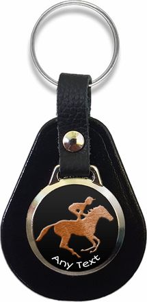 Generic Personalised Horse Racing Keyring Any Text Key Fob Equestrian Birthday Gift R225