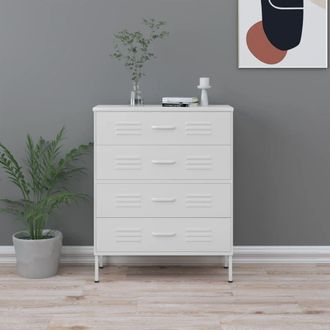 Berkfield Home Chest of Drawers White 80x35x101.5 cm Steel