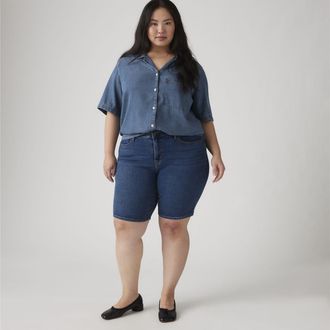 Levi's Shaping Bermuda Shorts (Plus Size) - Womens - 14 - Blue