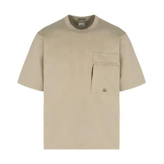 C.P. Company 30/2 Mercerized Pocket T-Shirt - male - C.P. Company - T-Shirts - Beige - XL - Tops